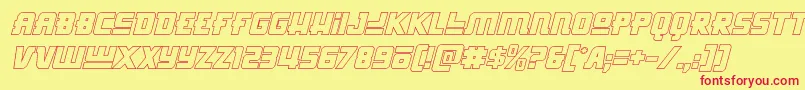 Hongkonghustleoutital Font – Red Fonts on Yellow Background