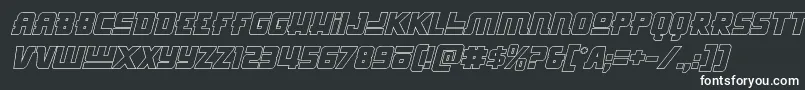 Шрифт Hongkonghustleoutital – белые шрифты на чёрном фоне