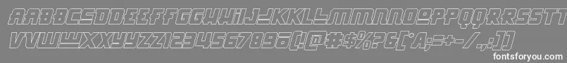 Шрифт Hongkonghustleoutital – белые шрифты на сером фоне