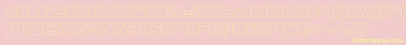 Hongkonghustleoutital-Schriftart – Gelbe Schriften auf rosa Hintergrund