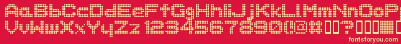 Dotspecial Font – Yellow Fonts on Red Background