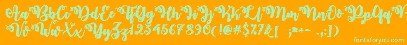 MidnightInOctoberTtf Font – Green Fonts on Orange Background