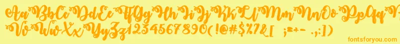 MidnightInOctoberTtf Font – Orange Fonts on Yellow Background