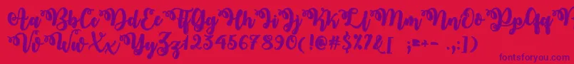 MidnightInOctoberTtf Font – Purple Fonts on Red Background