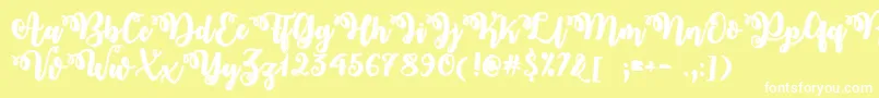 フォントMidnightInOctoberTtf – 黄色い背景に白い文字