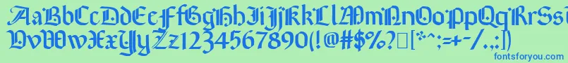 Brinkmann Font – Blue Fonts on Green Background