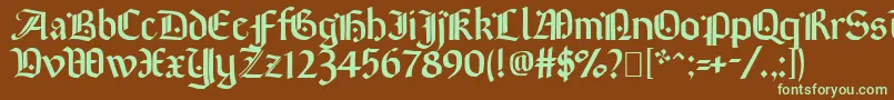 Шрифт Brinkmann – зелёные шрифты на коричневом фоне