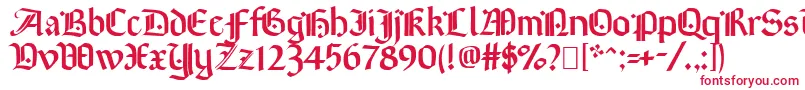 Brinkmann-Schriftart – Rote Schriften auf weißem Hintergrund