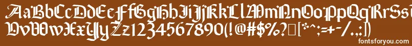 フォントBrinkmann – 茶色の背景に白い文字