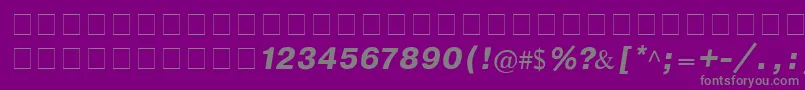 CyrillichelvBoldItalic Font – Gray Fonts on Purple Background