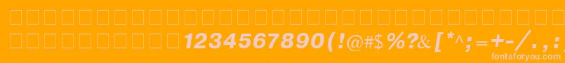 CyrillichelvBoldItalic Font – Pink Fonts on Orange Background