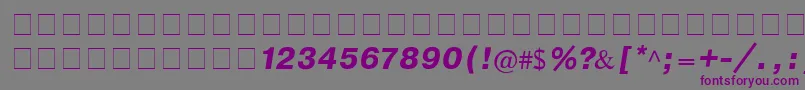 CyrillichelvBoldItalic Font – Purple Fonts on Gray Background