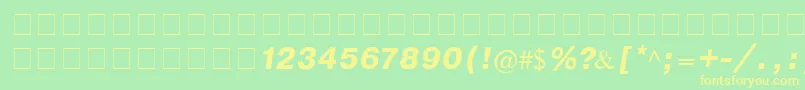 CyrillichelvBoldItalic Font – Yellow Fonts on Green Background
