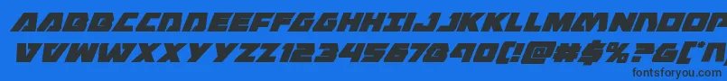Eaglestrikesuperital Font – Black Fonts on Blue Background