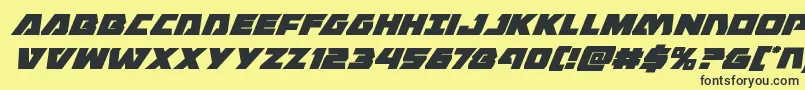 Eaglestrikesuperital Font – Black Fonts on Yellow Background