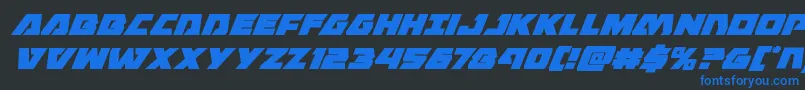 Eaglestrikesuperital Font – Blue Fonts on Black Background