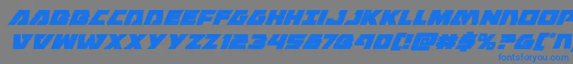 Eaglestrikesuperital Font – Blue Fonts on Gray Background