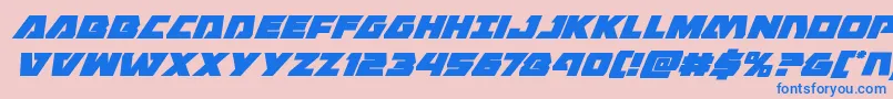 Eaglestrikesuperital-fontti – siniset fontit vaaleanpunaisella taustalla
