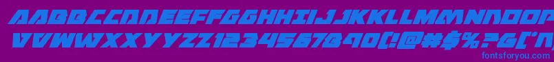 フォントEaglestrikesuperital – 紫色の背景に青い文字