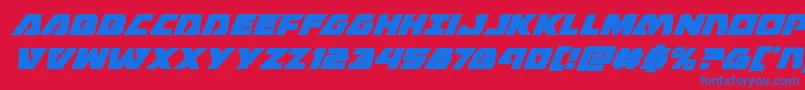 Eaglestrikesuperital Font – Blue Fonts on Red Background
