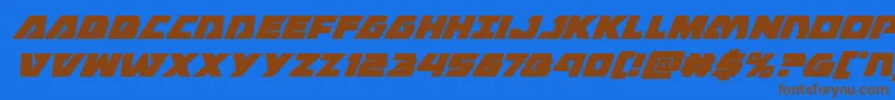 Eaglestrikesuperital Font – Brown Fonts on Blue Background