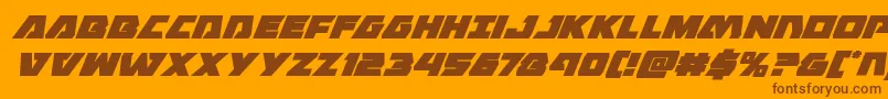 Eaglestrikesuperital-fontti – ruskeat fontit oranssilla taustalla