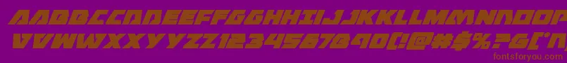 フォントEaglestrikesuperital – 紫色の背景に茶色のフォント