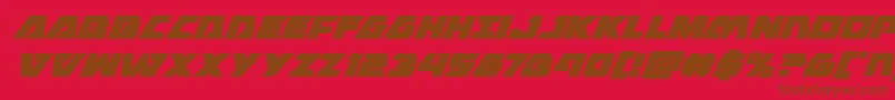 Czcionka Eaglestrikesuperital – brązowe czcionki na czerwonym tle