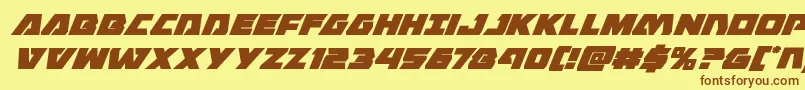 Eaglestrikesuperital Font – Brown Fonts on Yellow Background
