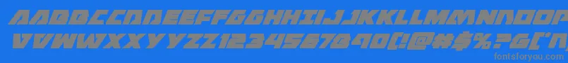 Eaglestrikesuperital Font – Gray Fonts on Blue Background