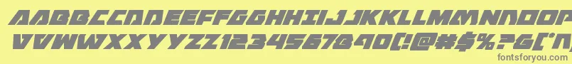 Eaglestrikesuperital Font – Gray Fonts on Yellow Background