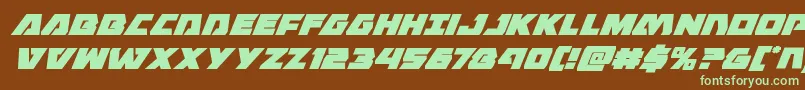 Eaglestrikesuperital-fontti – vihreät fontit ruskealla taustalla