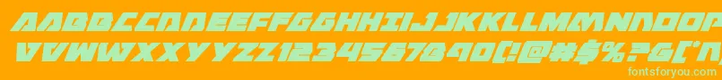 Шрифт Eaglestrikesuperital – зелёные шрифты на оранжевом фоне