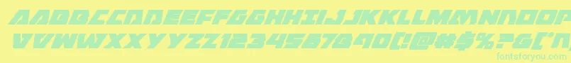 Шрифт Eaglestrikesuperital – зелёные шрифты на жёлтом фоне