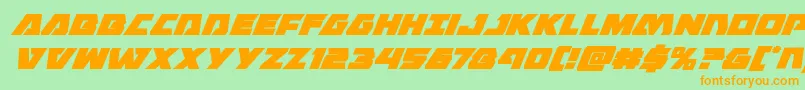 Eaglestrikesuperital Font – Orange Fonts on Green Background