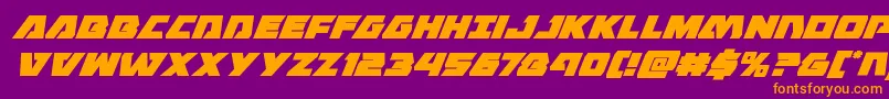 Eaglestrikesuperital Font – Orange Fonts on Purple Background