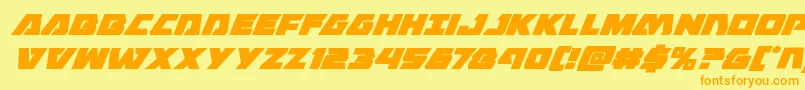 Eaglestrikesuperital Font – Orange Fonts on Yellow Background
