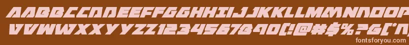 Eaglestrikesuperital-fontti – vaaleanpunaiset fontit ruskealla taustalla