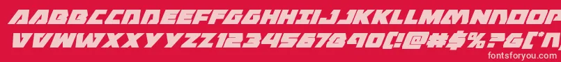 Eaglestrikesuperital Font – Pink Fonts on Red Background
