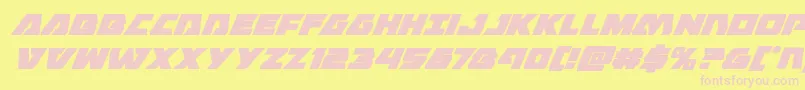 Eaglestrikesuperital-fontti – vaaleanpunaiset fontit keltaisella taustalla