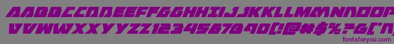 フォントEaglestrikesuperital – 紫色のフォント、灰色の背景