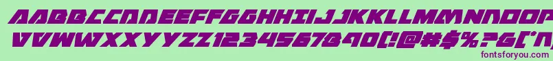 Eaglestrikesuperital Font – Purple Fonts on Green Background