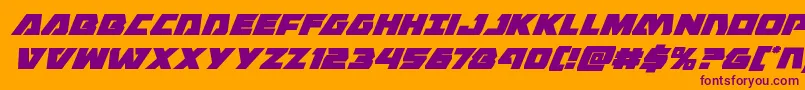 Eaglestrikesuperital-fontti – violetit fontit oranssilla taustalla