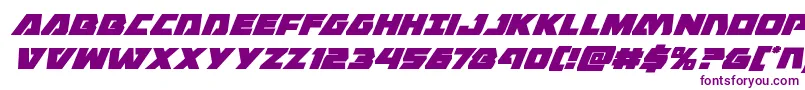 フォントEaglestrikesuperital – 白い背景に紫のフォント