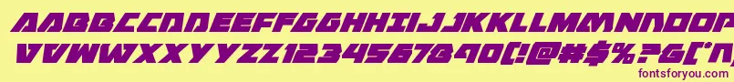 Шрифт Eaglestrikesuperital – фиолетовые шрифты на жёлтом фоне