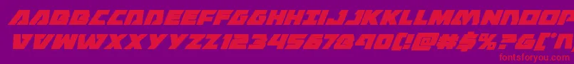フォントEaglestrikesuperital – 紫の背景に赤い文字