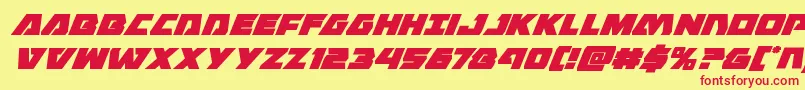 Eaglestrikesuperital Font – Red Fonts on Yellow Background