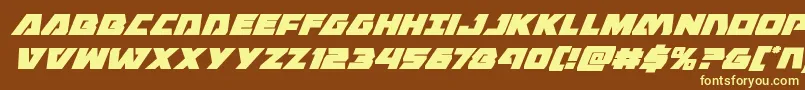 Eaglestrikesuperital-fontti – keltaiset fontit ruskealla taustalla