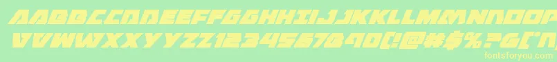 Eaglestrikesuperital Font – Yellow Fonts on Green Background