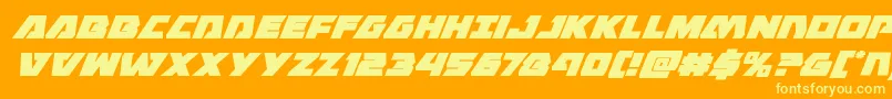 Eaglestrikesuperital Font – Yellow Fonts on Orange Background